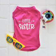 Little Sister Sibling Dog Shirt in Pink