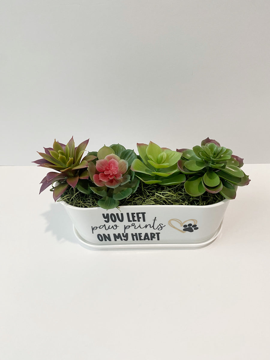 Dog Remembrance Gift Planter with Succulents