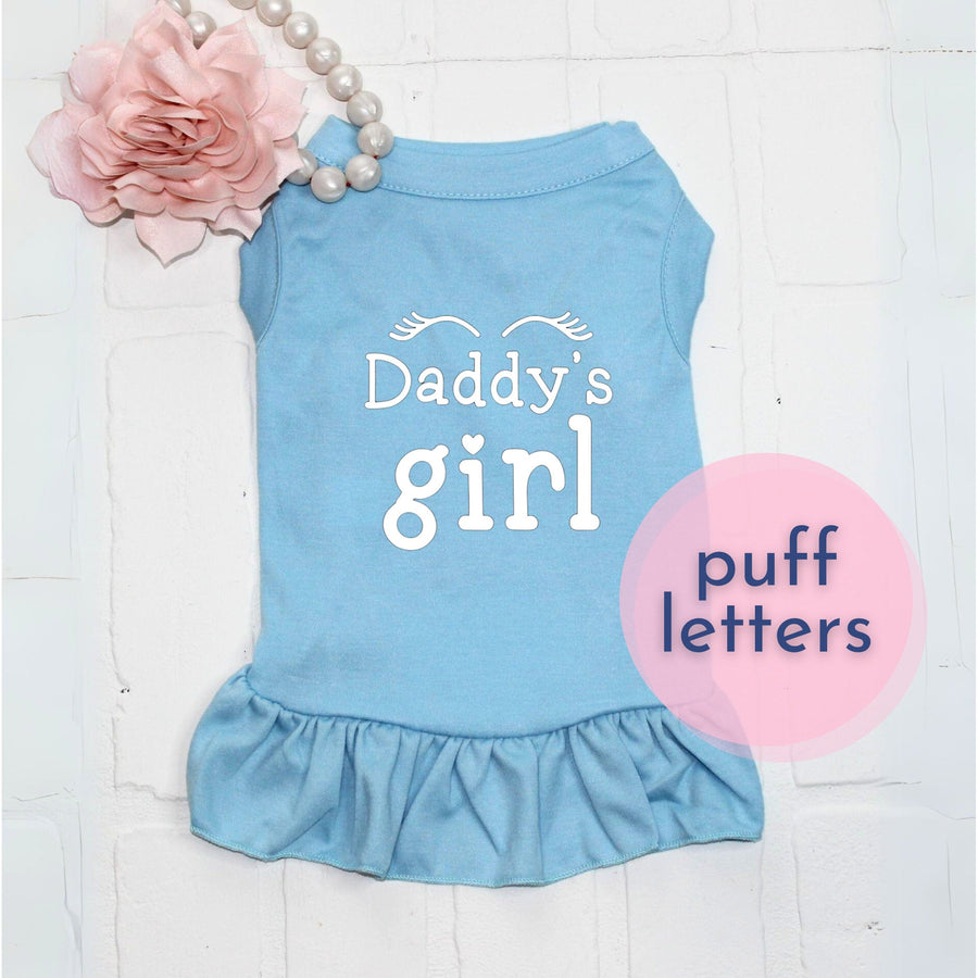 Daddy's Girl Dog Dress | Blue Pet Outfit for Your Cute Dog