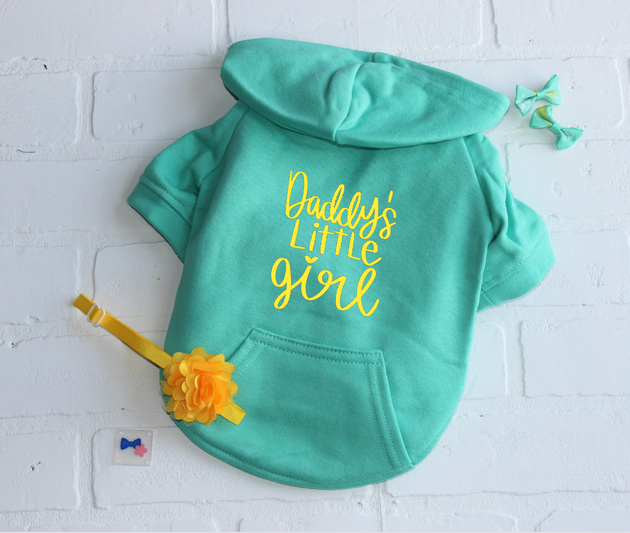 Daddy's Little Girl Dog Sweatshirt | Cute Pink Pet Hoodie for Dogs