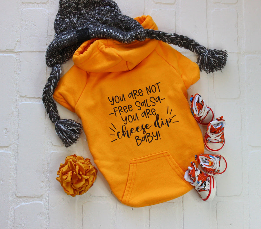 funny dog hoodie for large dog, for small dog, flat lay 