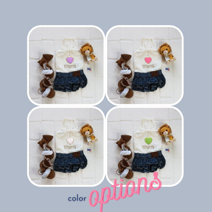 Mama's Girl Dog Dress | Small Dog Outfit with White Heart Design