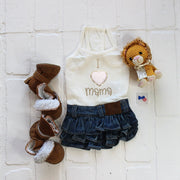 Mama's Girl Dog Dress | Small Dog Outfit with White Heart Design