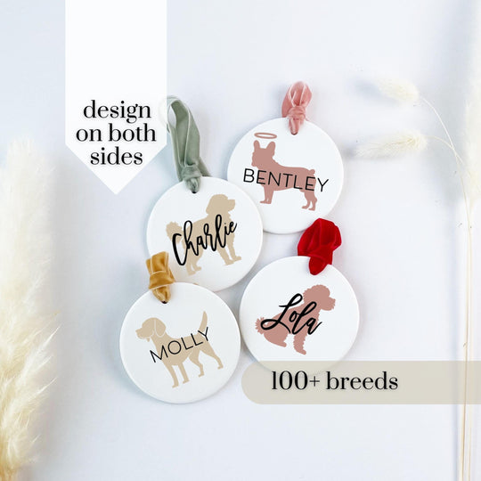 Personalized Dog Christmas Ornament | Breed Round Keepsake for Owners