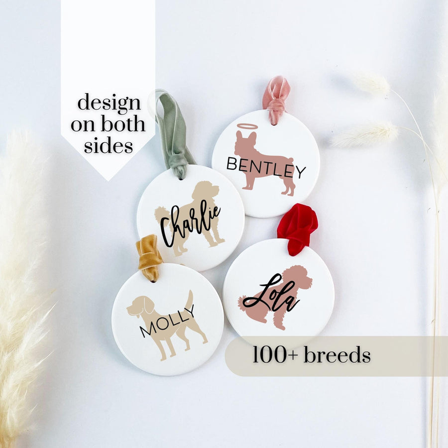 Personalized Dog Christmas Ornament | Breed Round Keepsake for Owners