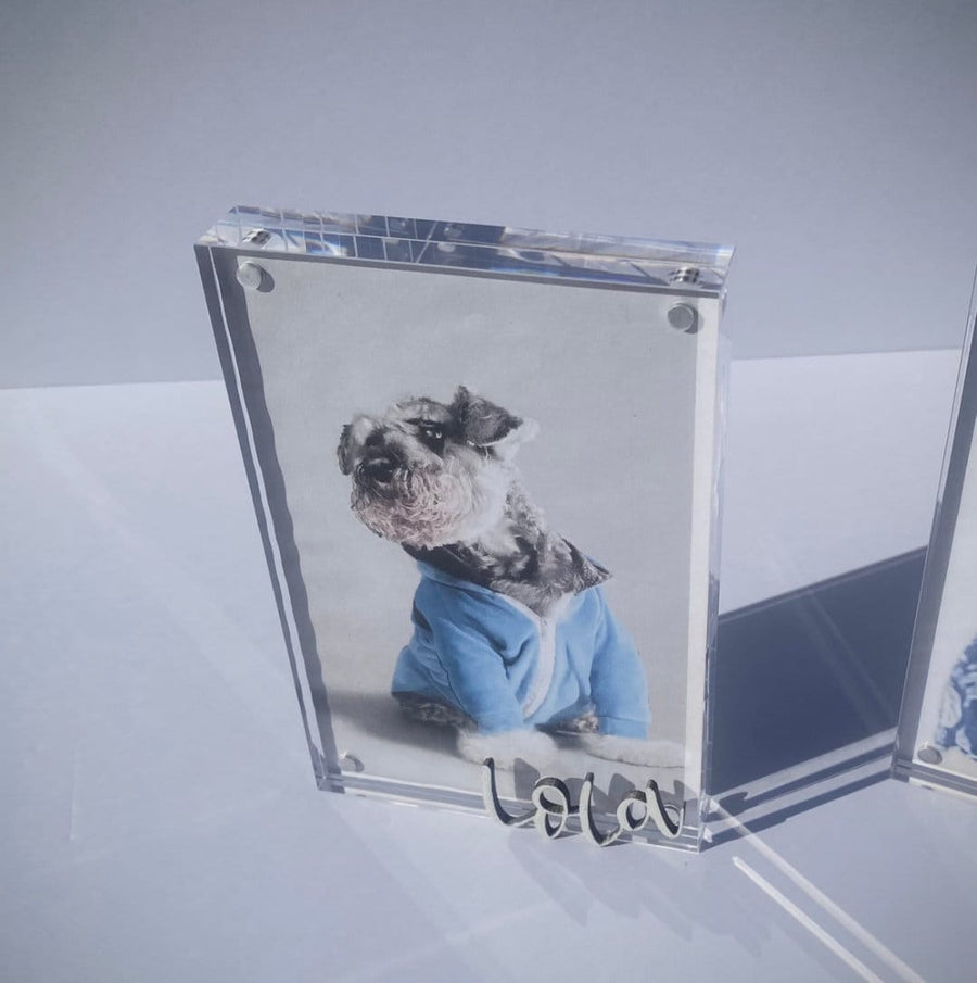 Personalized Pet Photo Frame - Custom Acrylic Dog Mom Gift with Name Keepsake