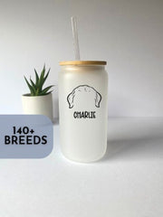 Personalized Tumbler for Dog Mom - Custom Frosted Libby Glass Pet Lover Gift