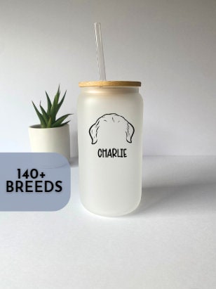 Personalized Tumbler for Dog Mom - Custom Frosted Libby Glass Pet Lover Gift