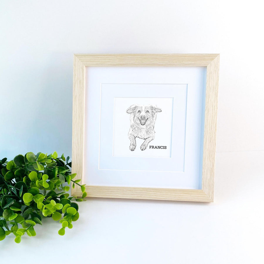 Pet Portrait from Photo - Custom Dog Sketch Memorial Gift for Dog Mom