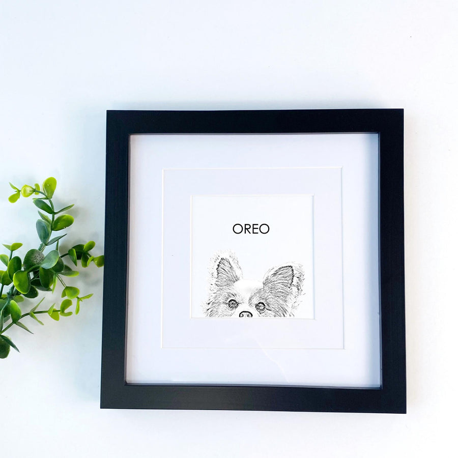 Pet Portrait from Photo - Custom Dog Sketch Memorial Gift for Dog Mom