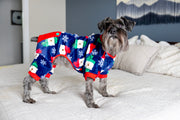 Cute Dog Pajamas in Blue for the Holidays