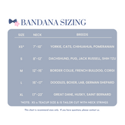 how to find the right bandana size, use this chart