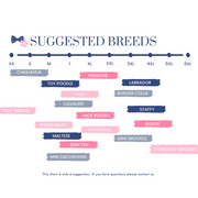 This table offers what we suggest for sizing based on dog breed.