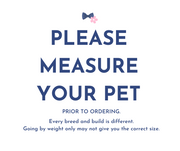 a sign that says please measure your pet