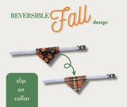 dog bandana fall reversible showing on the collar and both sides