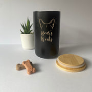 Dog Treat Canister Custom Breed and Name for Pet Treat Jar Personalized  Dog Ears on Dog Snack Holder for Dog Mom Gift for Her Mothers Day