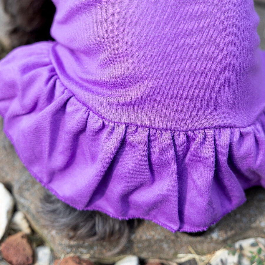 Birthday Dress for Dog in Purple with Pink and Gold Design