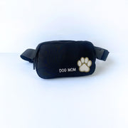 Black Crossbody Bag for Dog Mom with Paw Print