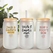Personalized Mug for Dog Mom Glass Tumbler Gift for Her Cup for Mama with Pet Name for Dog Lover Gift Frosted Libby Glass Paw Print Heart