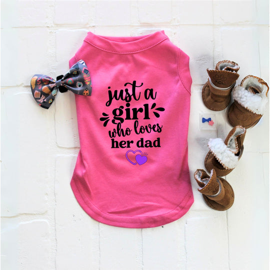 Cute Dog Shirt in Pink for Daddys Girl