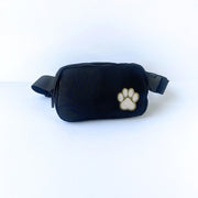 Black Crossbody Bag for Dog Mom with Paw Print