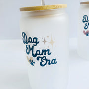 Dog Mom Era Mug Frosted Iced Coffee Cup for Dog Mom Gift for Pet Lover Tumbler Opaque  Rose Gold Design Dog Parent Gift for Mothers Day