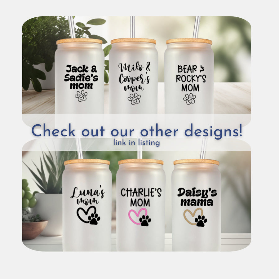 Dog Ear Tumbler Personalized Gift for Dog Mom Iced Coffee Mug Dog Breed Custom Tumbler Frosted Glass Goldendoodle for Pet Lover Gift for Mom