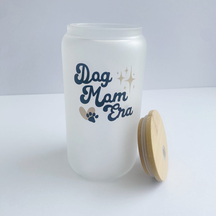 Dog Mom Era Mug Frosted Iced Coffee Cup for Dog Mom Gift for Pet Lover Tumbler Opaque  Rose Gold Design Dog Parent Gift for Mothers Day