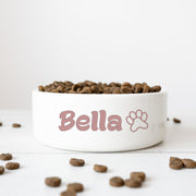 Gift for Dog Owner Pet Bowl with Custom Name and Paw