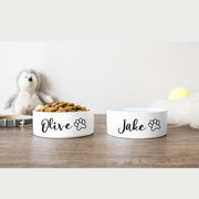 Gift for Dog Owner Pet Bowl with Custom Name and Paw