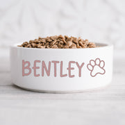 White Dog Bowl Personalized with Name