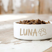 Gift for Dog Owner Pet Bowl with Custom Name and Paw