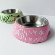 Custom Dog Bowl for Pet with Name and Favorite Things