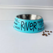 Custom Dog Bowl for Pet with Name and Favorite Things