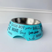 Custom Dog Bowl for Pet with Name and Favorite Things