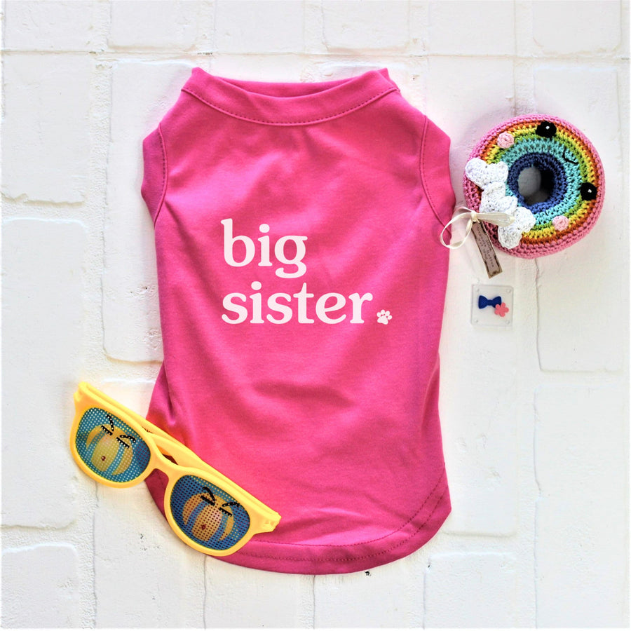 Sibling Shirt for Pet Big Sister Dog Shirt Custom Tee