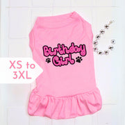 Birthday Dress for Dog, Pink Party Dog Dress for Girl Dog