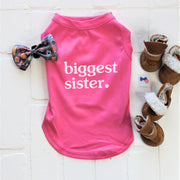 Sister Dog Shirt in Pink for Sibling Pet Tank for Girl Dog