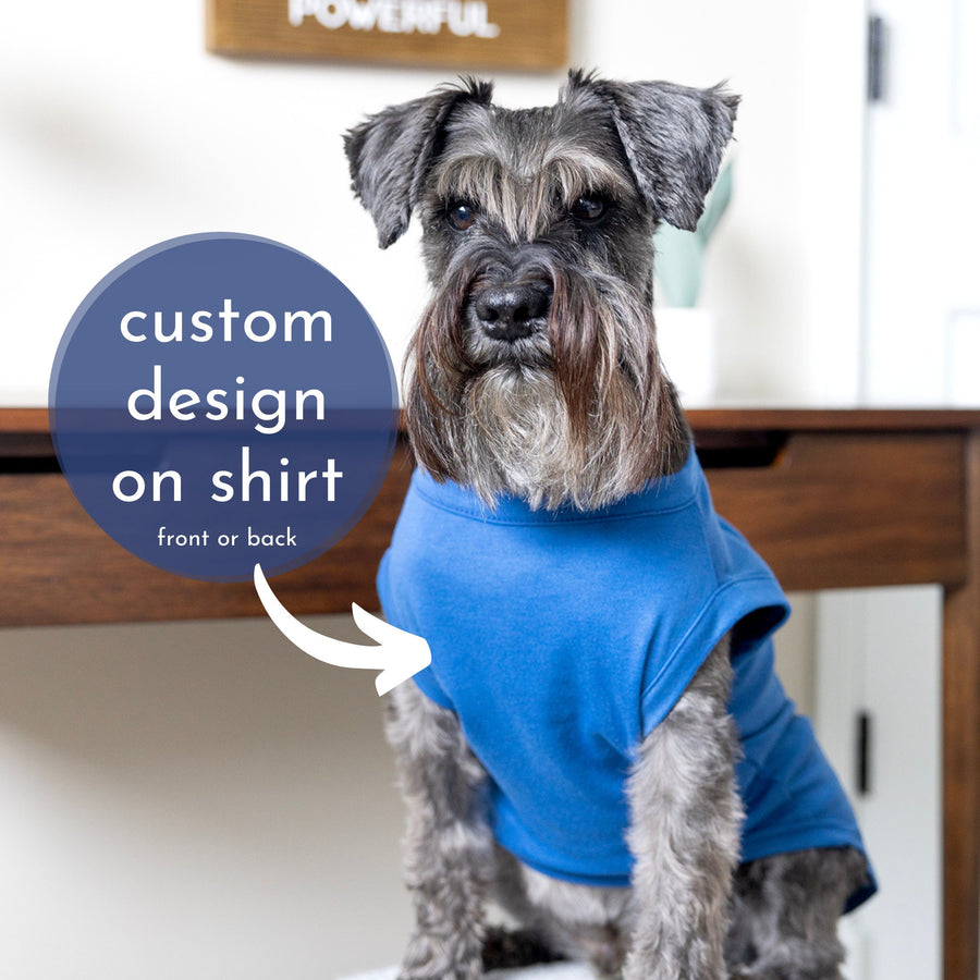 Personalized Dog Shirt for Dog Owner Monogram Pet Tee in Blue