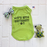 Unisex Pet Birthday Shirt in Green for XS Dogs to Giant Breed