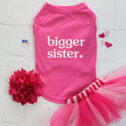 Dog Tee for Reveal Sibling Party Pet Shirt in Pink