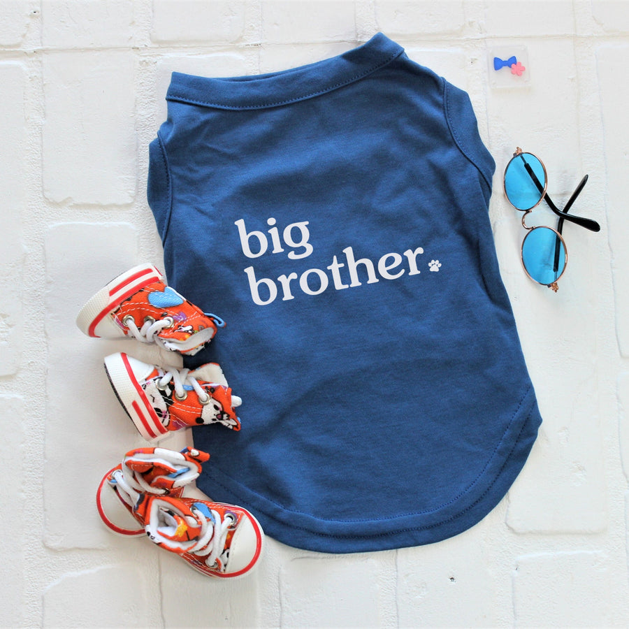 Sibling Dog Shirt in Blue for Big Brother