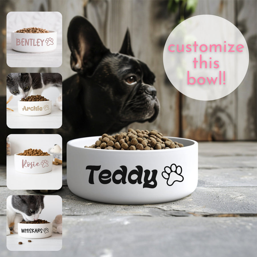 New Dog Gift for Dog Lover with Custom Food Bowl