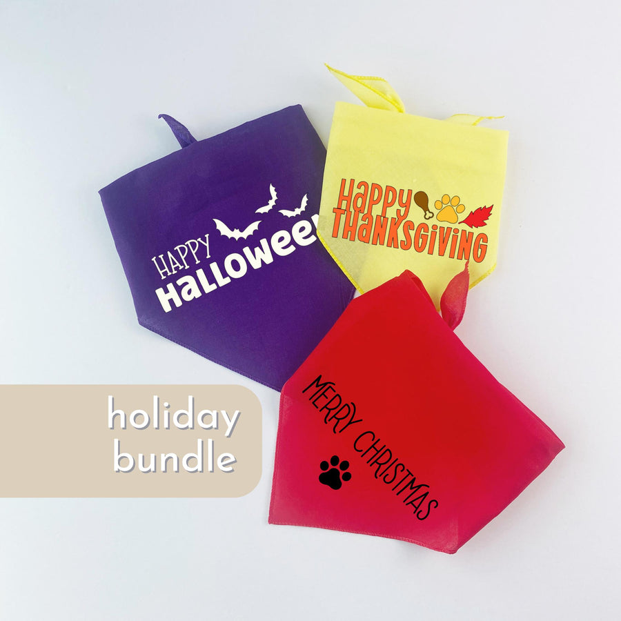 Dog Bandana for Holiday Gift Pet Neckerchief Halloween Bandana Small Dog Neckwear Bundle Thanksgiving Bandana for Large Dog Fall Dog Bandana