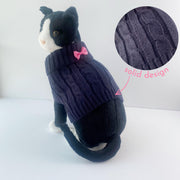 Cat Sweater for Fall Cable Knit Jacket for Pet