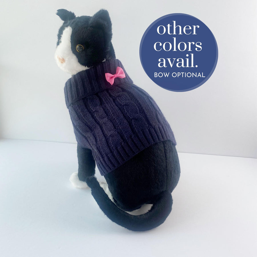 Cat Sweater for Fall Cable Knit Jacket for Pet