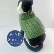 Sweater for Pet in Green - Outfit for Fall Cat Sweater