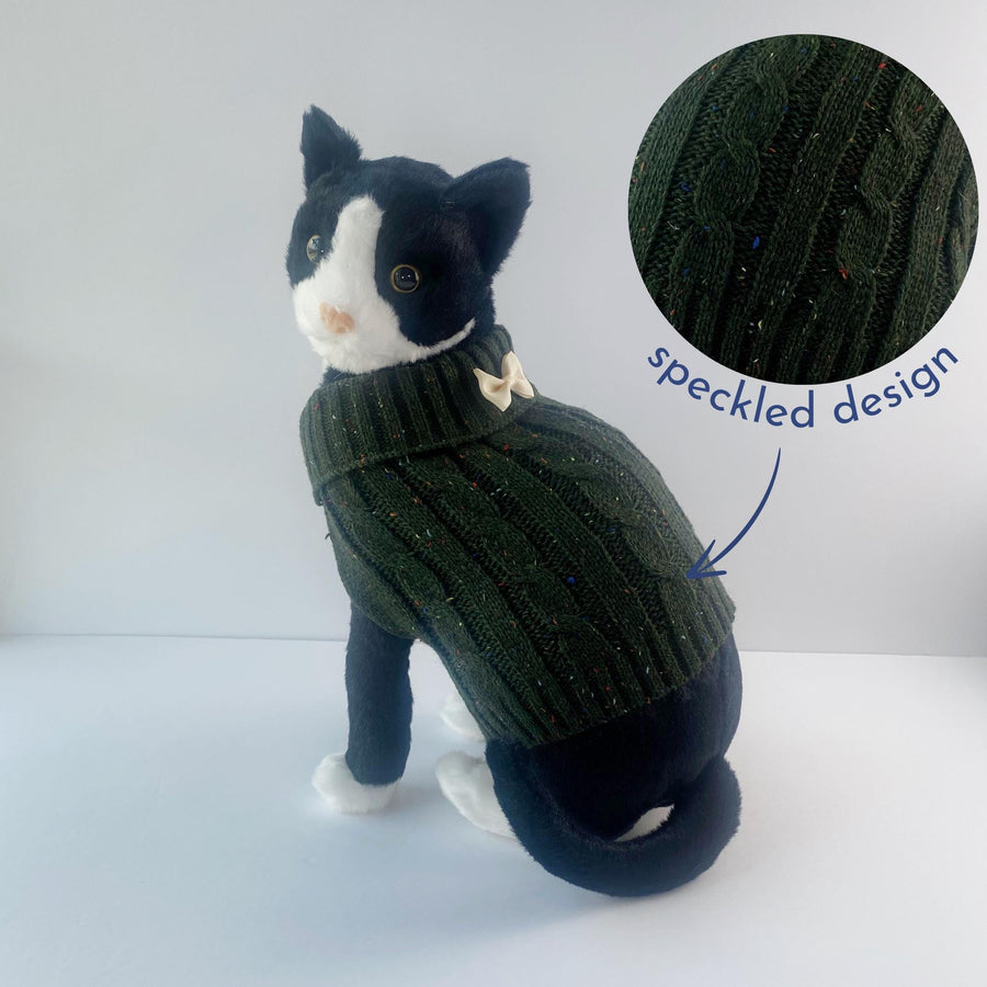 Cat Sweater for Fall Cable Knit Jacket for Pet