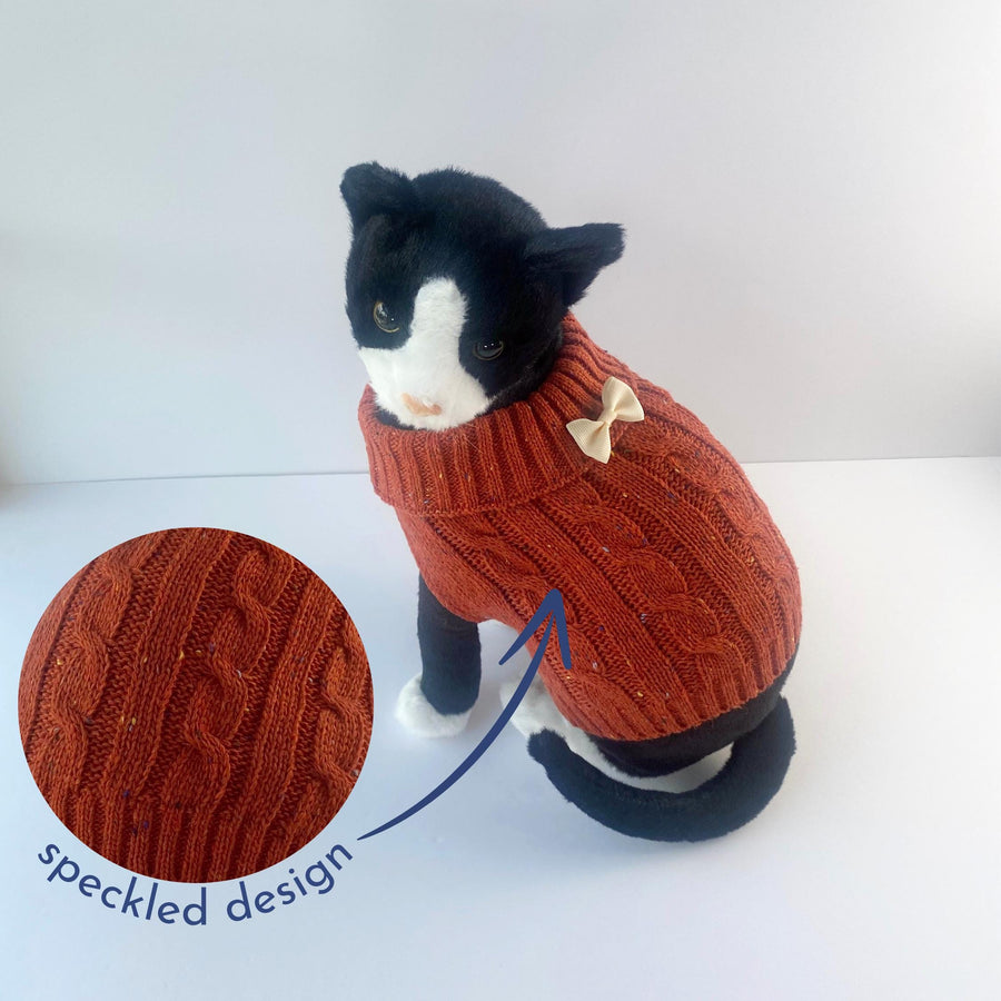 Cat Sweater for Fall Cable Knit Jacket for Pet