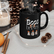 Cute Halloween Coffee Mug with Ghost Design in White or Black